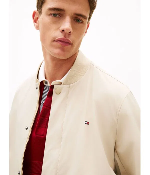 Мужская куртка-бомбер свободного кроя Tommy Hilfiger, бежевый — фото 4