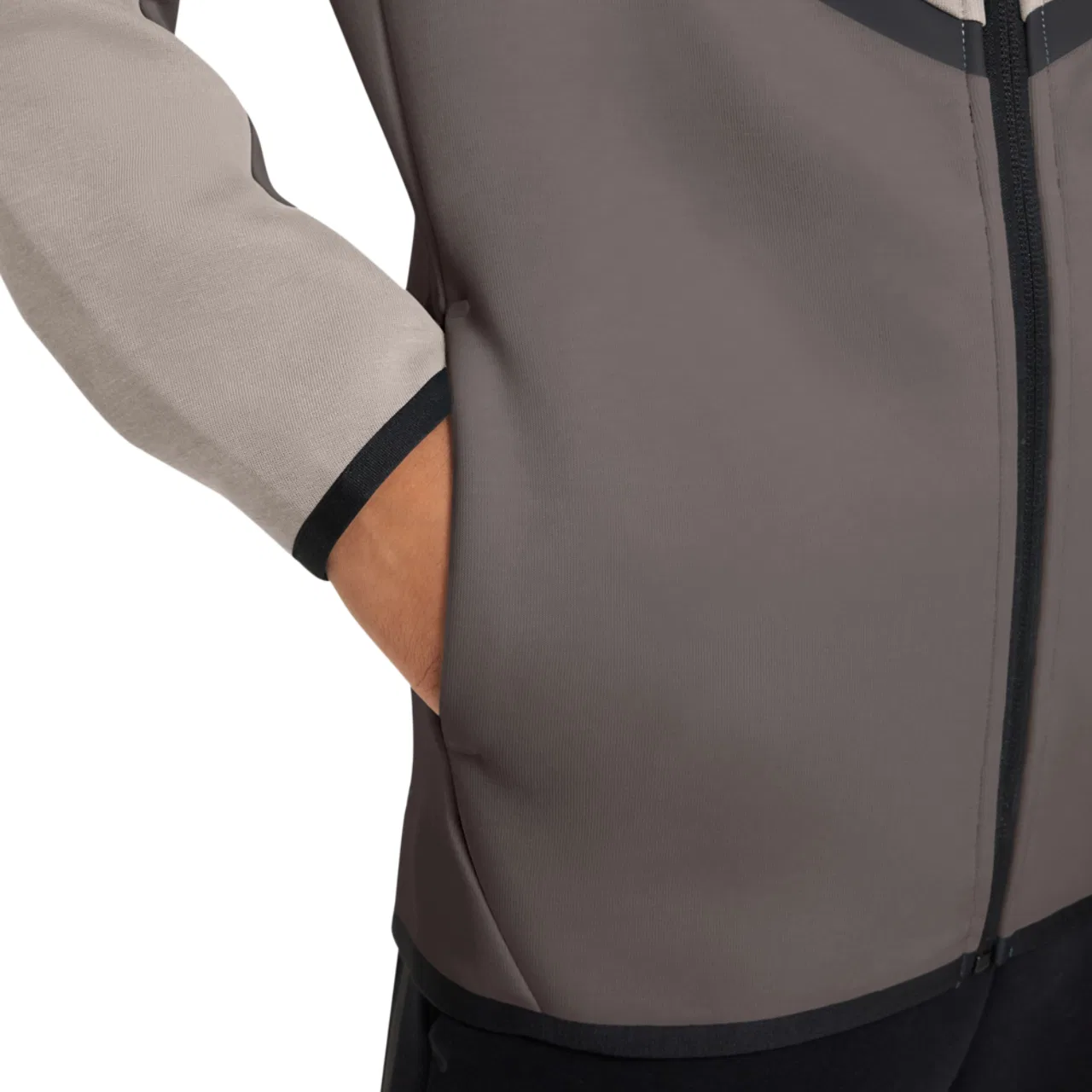 Детское худи для мальчиков с полной застежкой-молнией Tech Full Zip Fleece Nike, Beige Beige — фото 3