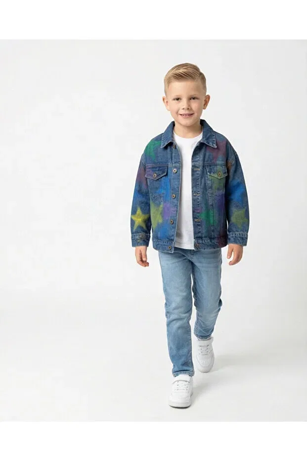 Детская джинсовая куртка с вышивкой Melisam.Msg, Navy Blue — фото 2