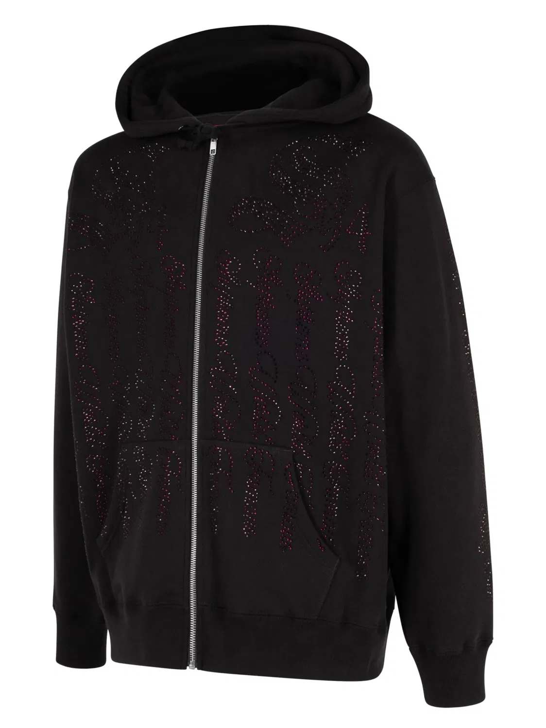 Худи с кристаллическими украшениями Supreme, черный — фото 3
