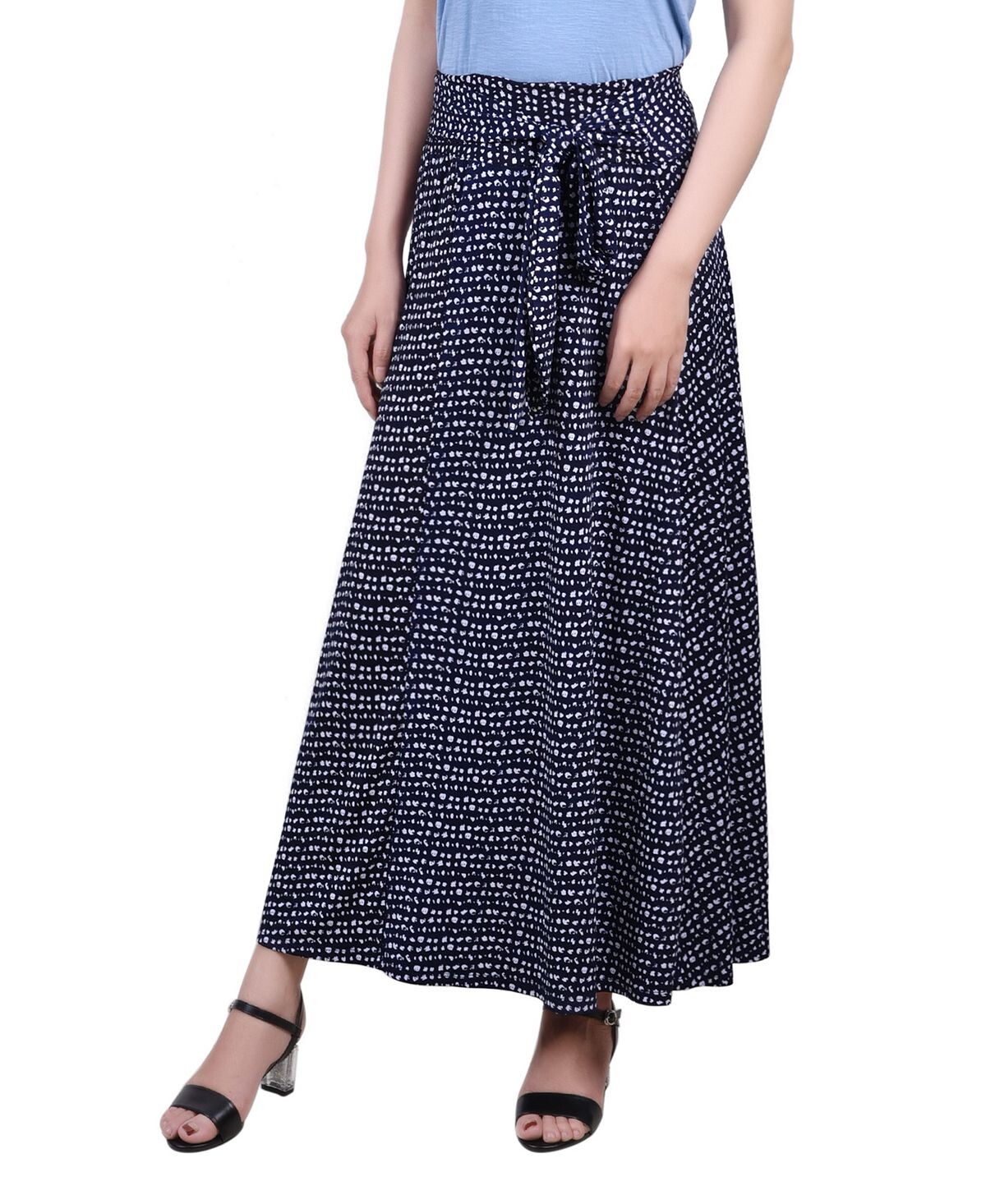 

Миниатюрная длинная юбка с поясом на талии NY Collection, мульти