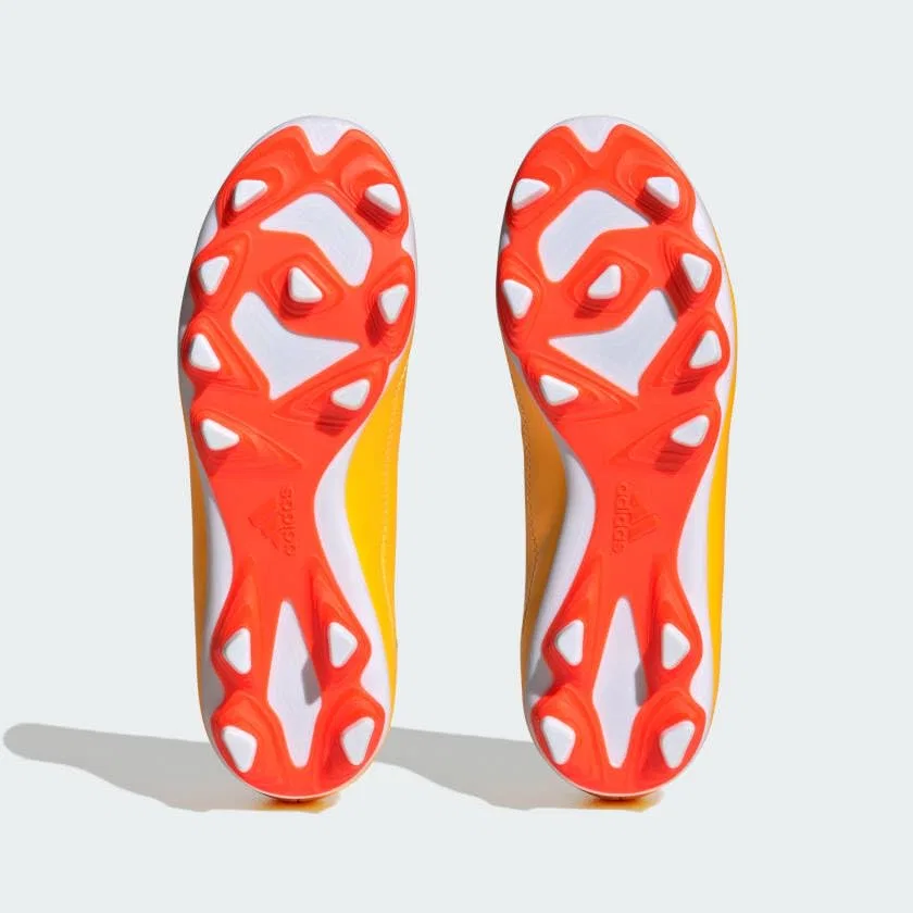 Детские футбольные бутсы для мальчиков с гибкой подошвой X Speedportal.4 Flexible Ground Adidas, Solar Gold Black Solar Orange Team — фото 3