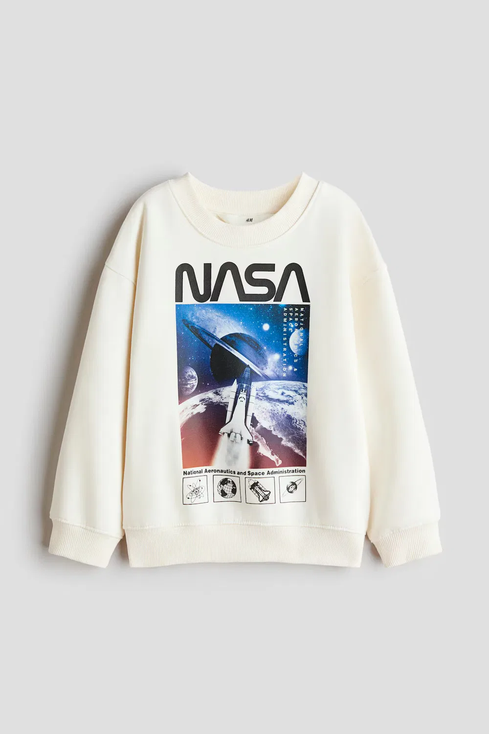 Толстовка с принтом H&M, Cremefarben/Nasa