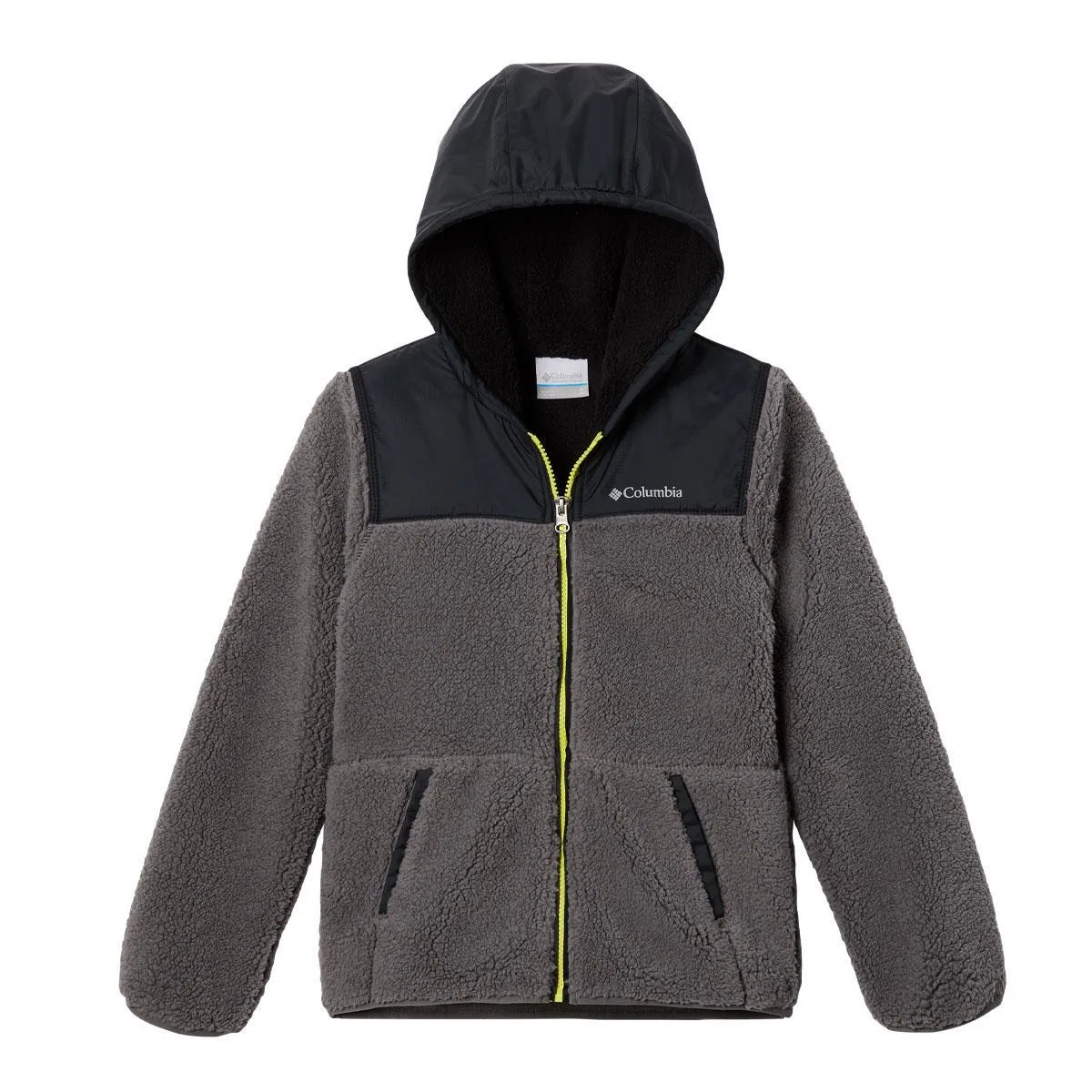 Детская куртка-флис с капюшоном Columbia, City Grey/Black