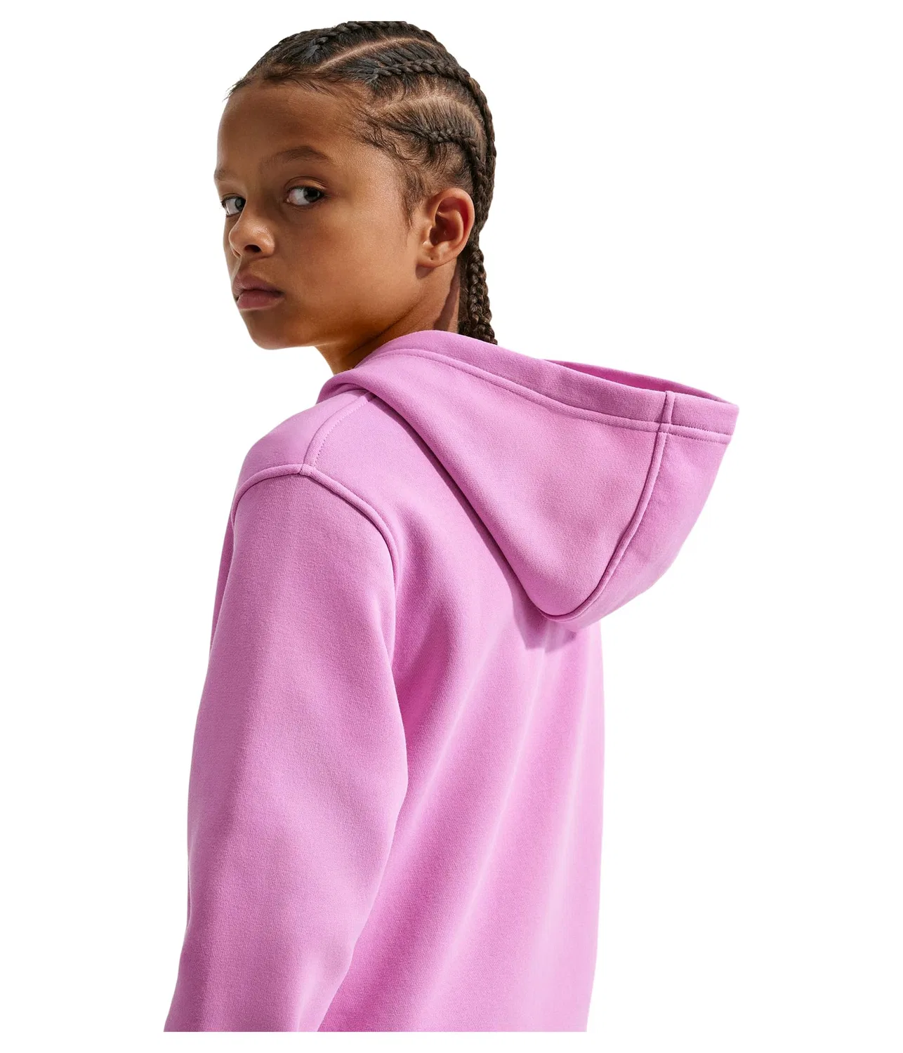 Толстовка Club Fleece LBR на молнии (для детей постарше) Nike Kids, Light Magenta/White — фото 3