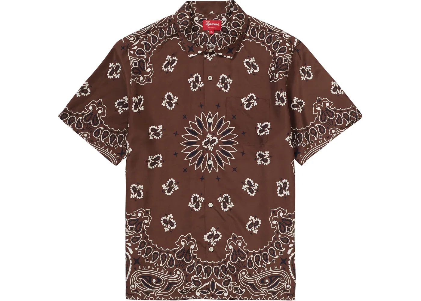 Мужская рубашка с принтом Supreme Bandana Shirt, Brown
