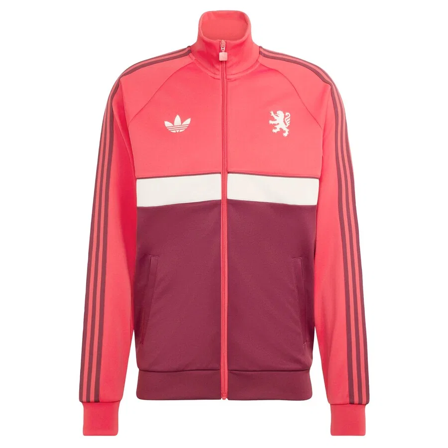 Спортивная толстовка на молнии ADIDAS PERFORMANCE 'Olympique Lyon' малинового цвета