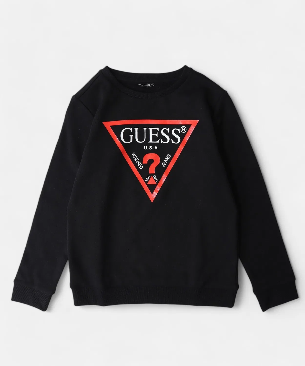 FUNALIVE Детский свитшот с длинным рукавоми принтом GUESS, Black