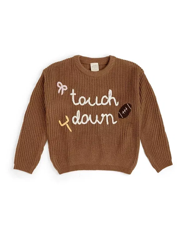 Детский свитер с вышивкой для девочек Touchdown Sweater Sweet Wink, светло-коричневый