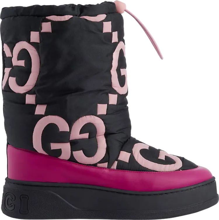 

Кроссовки Gucci Wmns Maxi GG Boot Black Pink Matelassé, черный