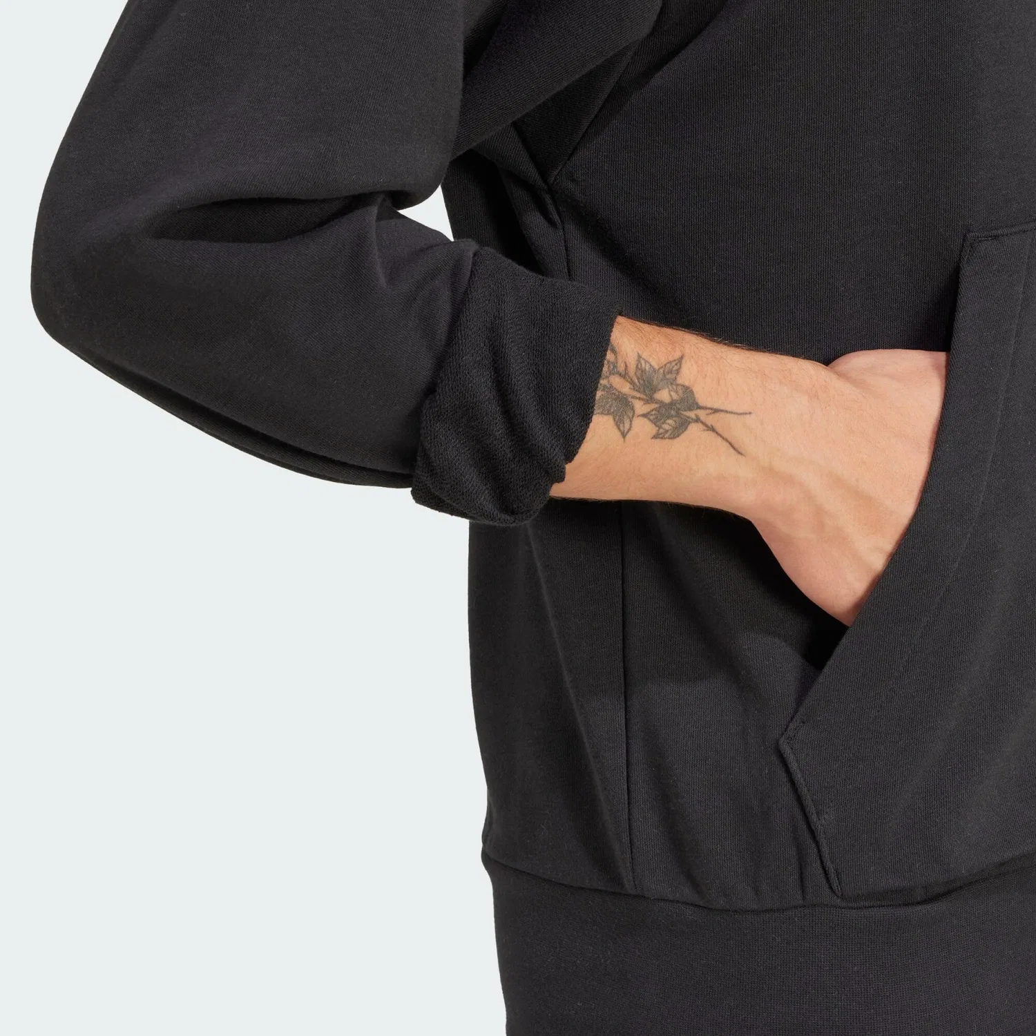 Мужское худи из футера Essentials Feelcozy French Terry Adidas, Schwarz Weiss — фото 4
