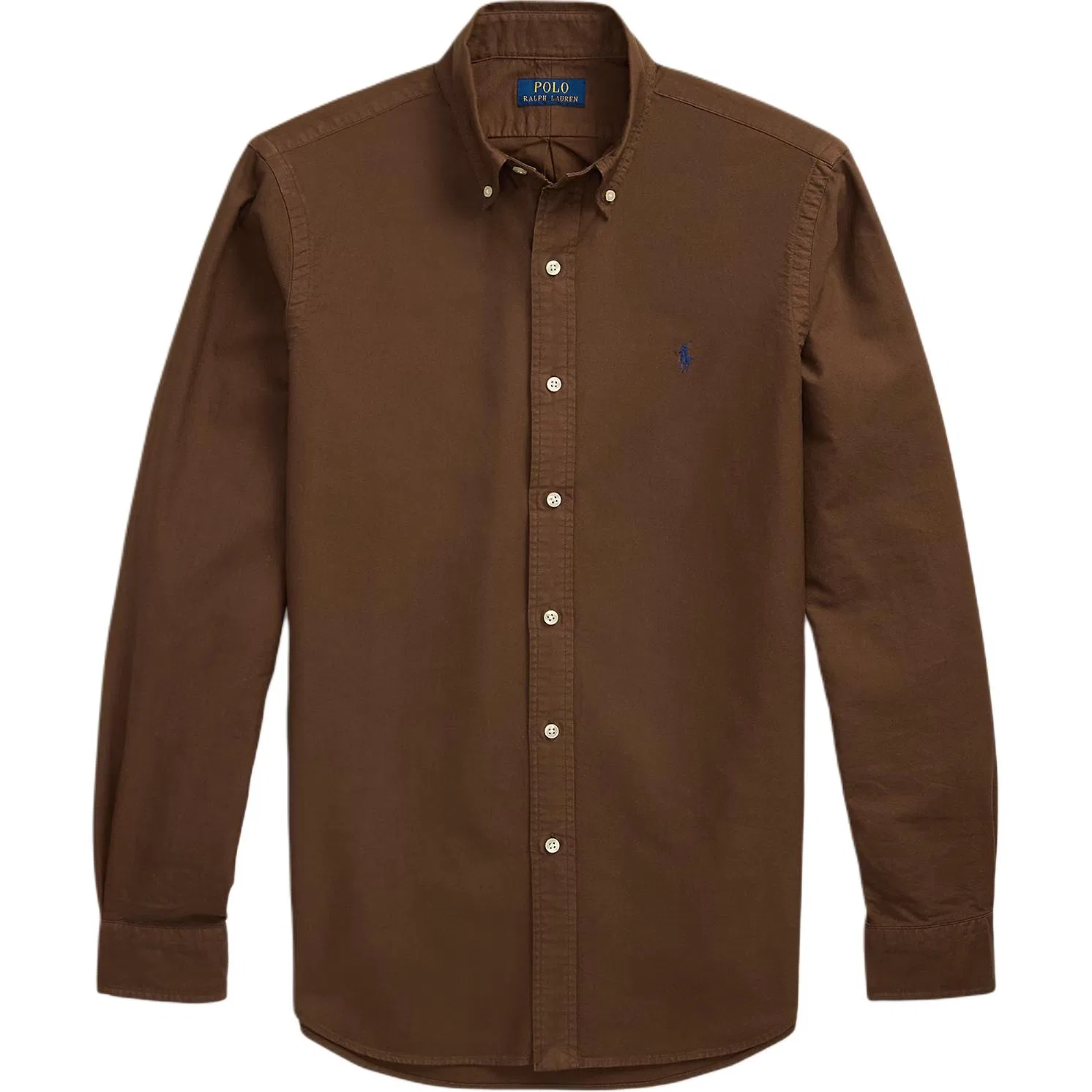 Мужская рубашка с лацканами, прямой крой, Polo Ralph Lauren, Dark Brown