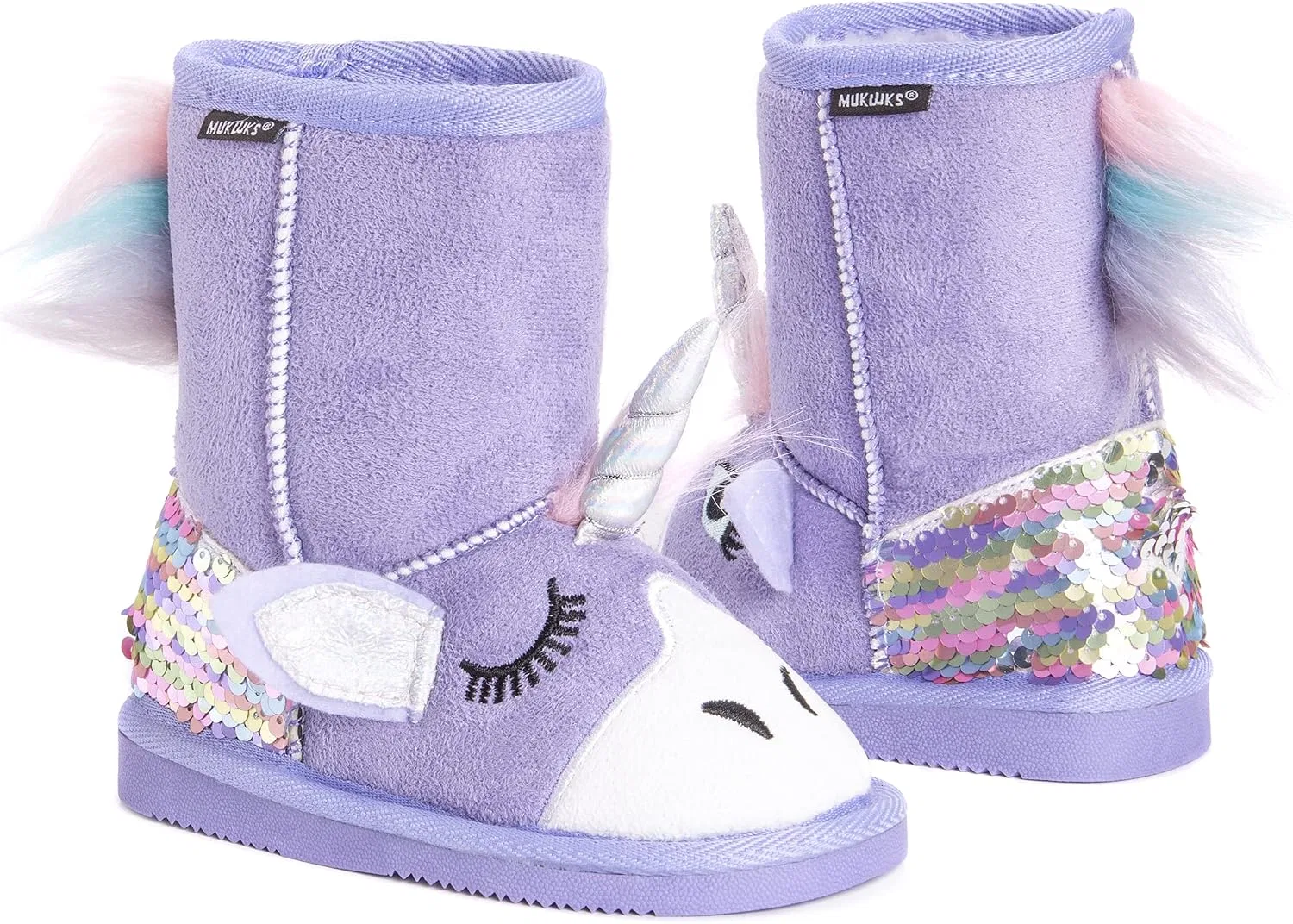 Детские сапоги для девочек с принтом Luna Unicorn MUK LUKS, Purple — фото 2