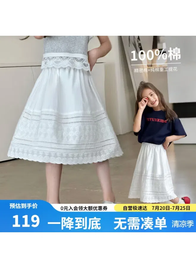 Юбка детская с кружевной отделкой из хлопка Tu Tu Xiao Xiang