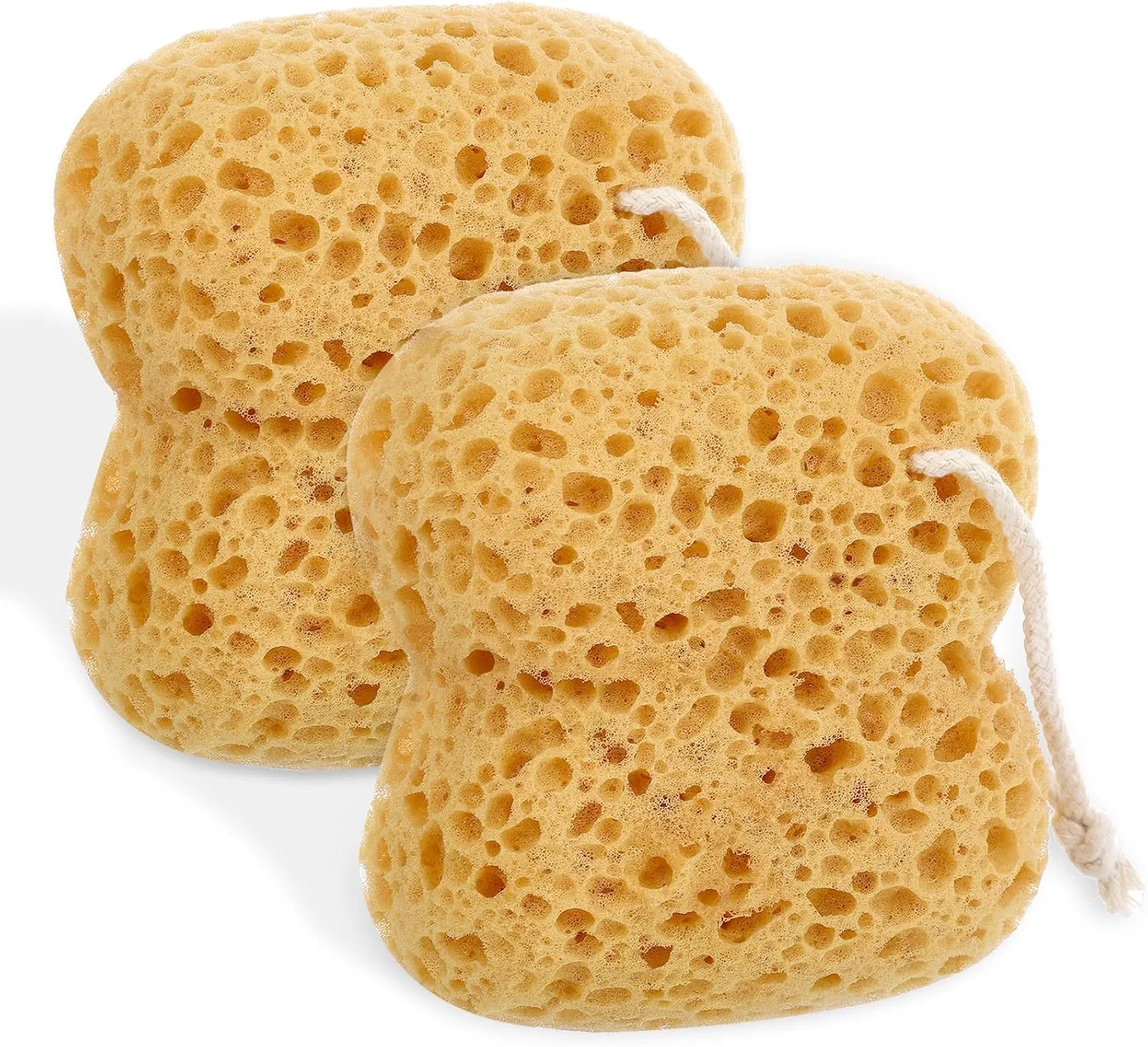 Мочалка для душа Honeycomb 2 шт, Ymapinc, 14.5x13.5 см, Желтый