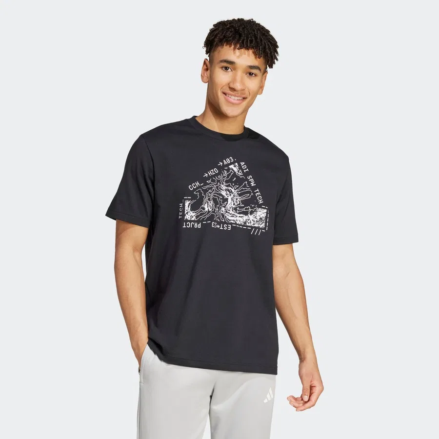 Футболка спортивная с длинным рукавом Ce Topo adidas, Черный — фото 3