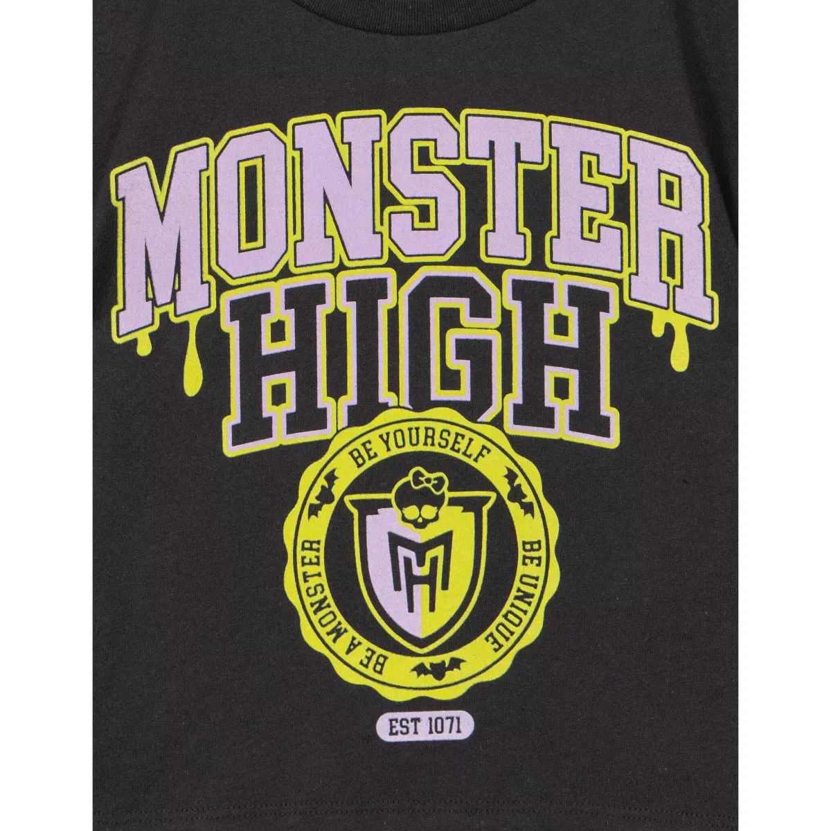 Детская футболка с принтом Monster High Boxy T-Shirt Monster High, Black — фото 2