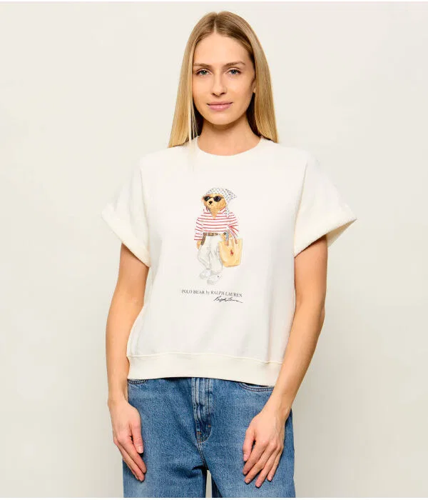 Женская футболка-худи свободного кроя Polo Ralph Lauren, Écru