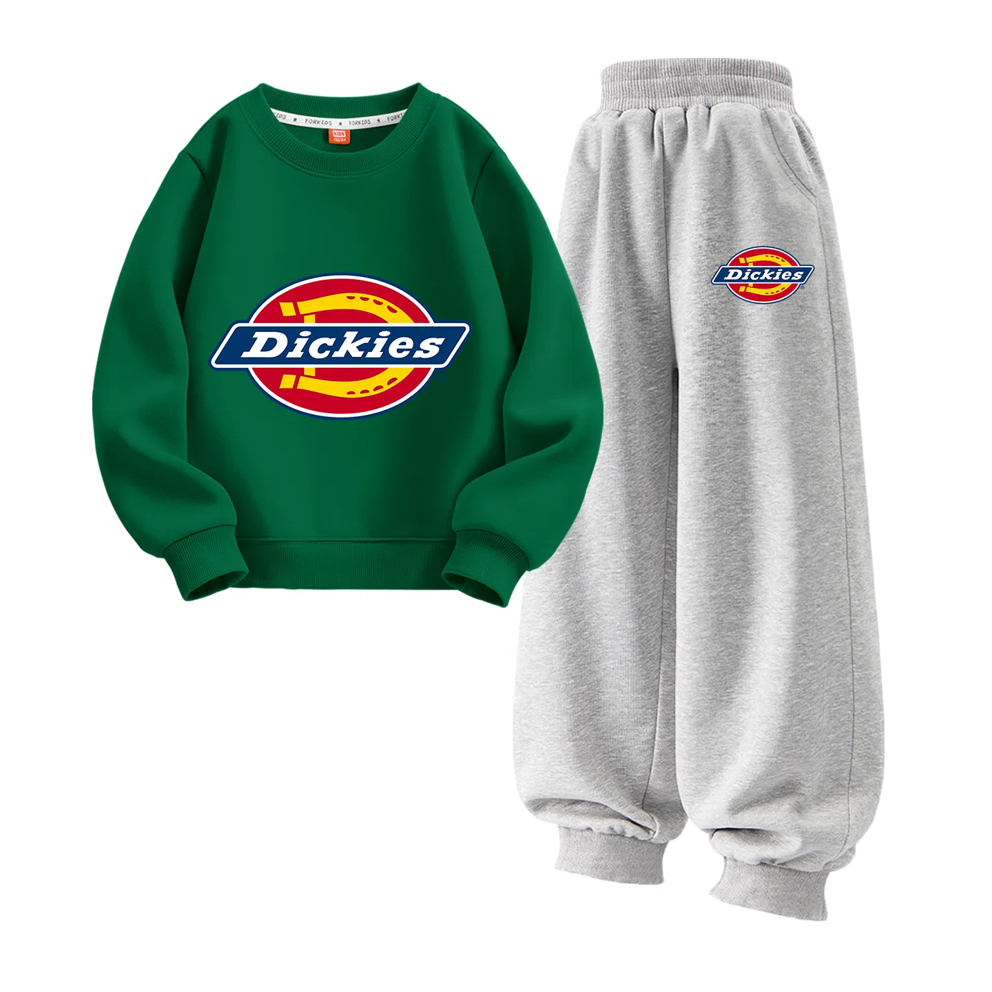 Детский спортивный комплект в ретро-стиле Dickies, Sizhen Vintage Green+Sizhen K Gray