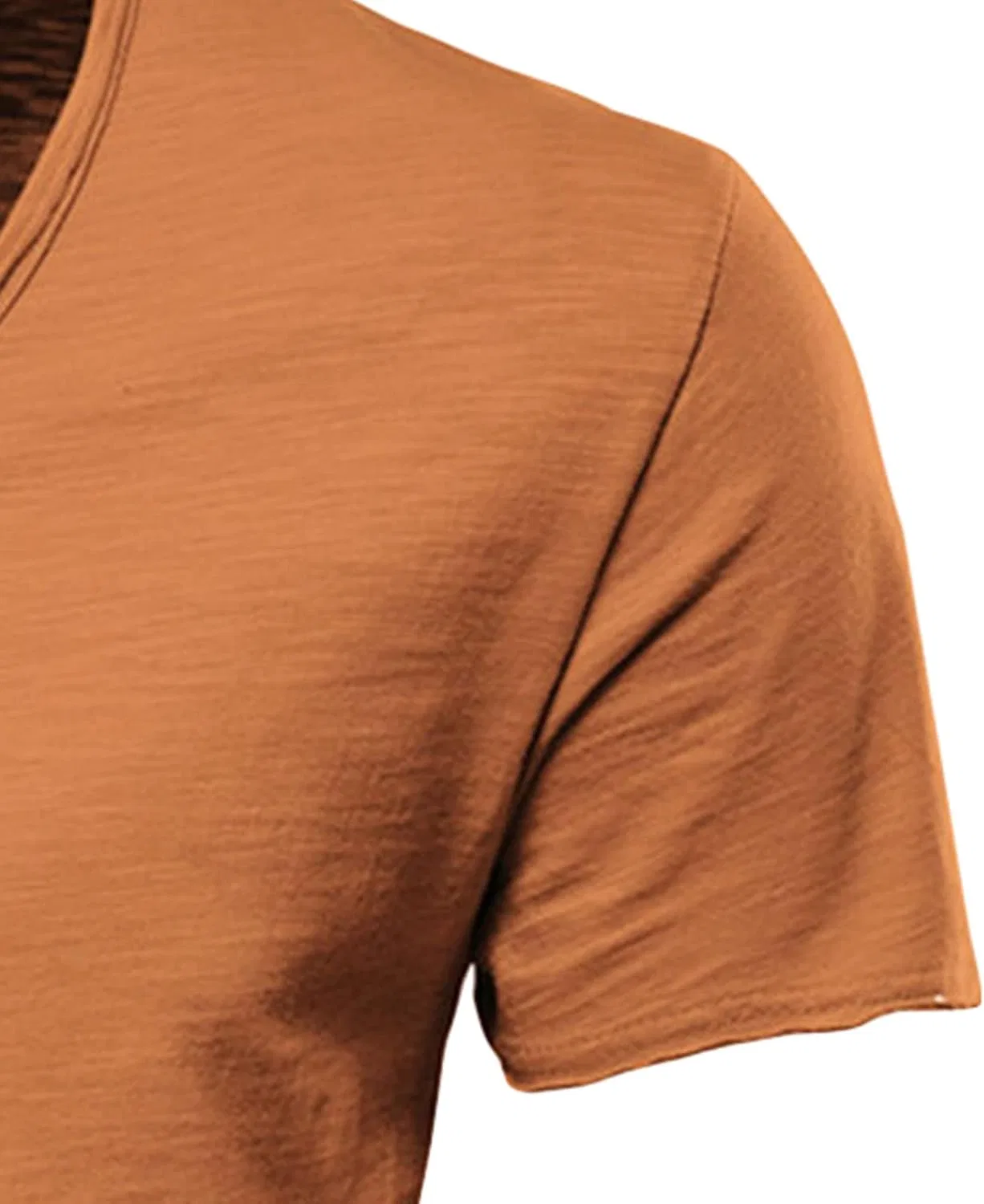 Мужская облегающая футболка-поло Henley Slim Fit, Brown — фото 3