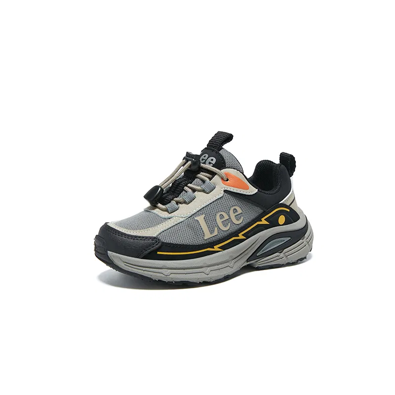 Детские кроссовки с синтетической кожи и текстиля Lee, Black Beige — фото 3