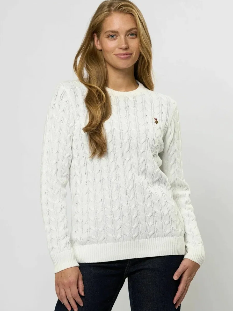 Свитер U.S. Polo Assn. 'UWMadeline' белого цвета — фото 3
