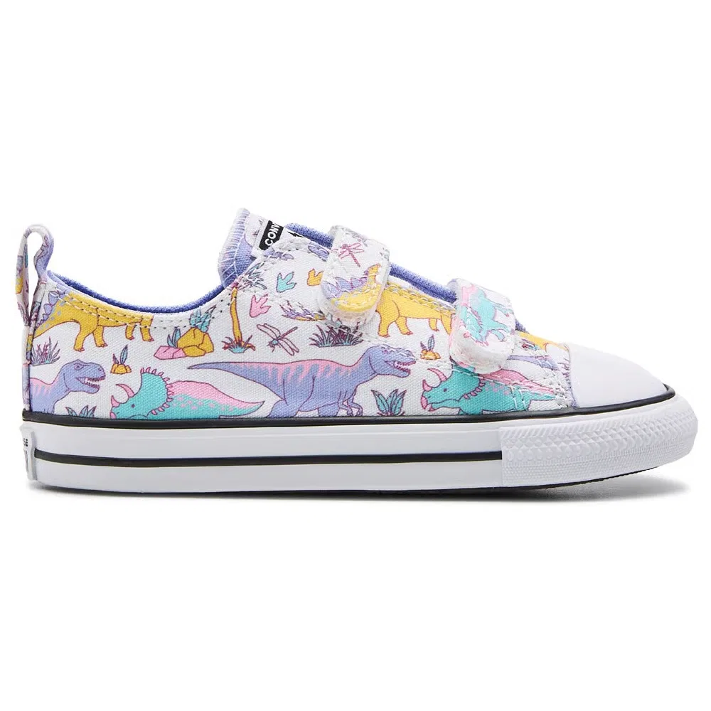 Детские низкие кроссовки Chuck Taylor All Star 2V для малышей Converse, White/Dinosaur — фото 2