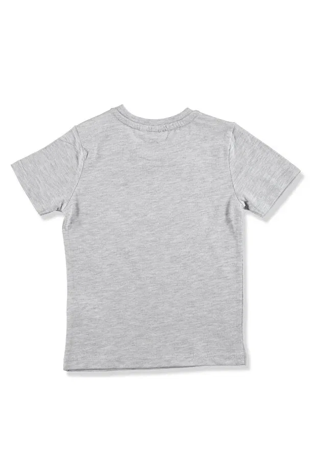Детская футболка для мальчиков с принтом Snoopy Printed Cotton Peanuts, Gray Melange — фото 3