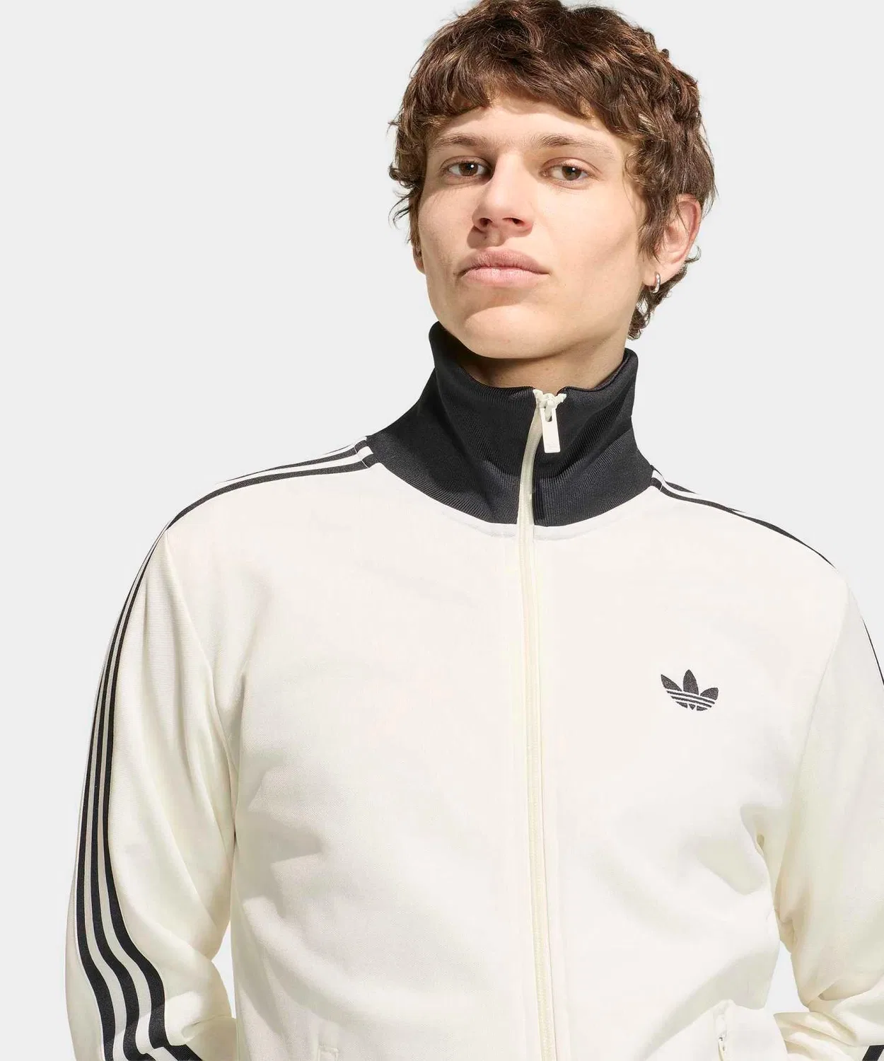 Мужская/Женская куртка-трактор с длинным рукавом модель Classic Track Top Adidas, White — фото 3