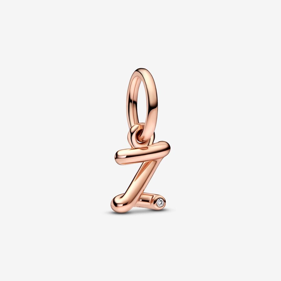 

Шарм Pandora Letter Z Script Alphabet Dangle, розовое золото/прозрачный