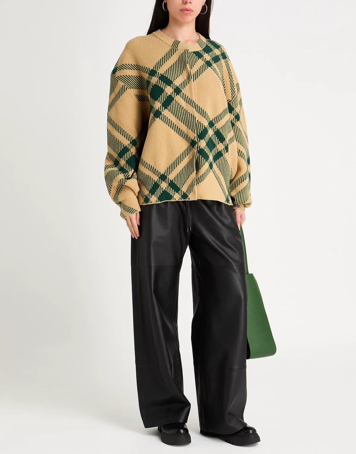 Женский кардиган с интарсией Burberry, бежевый — фото 2