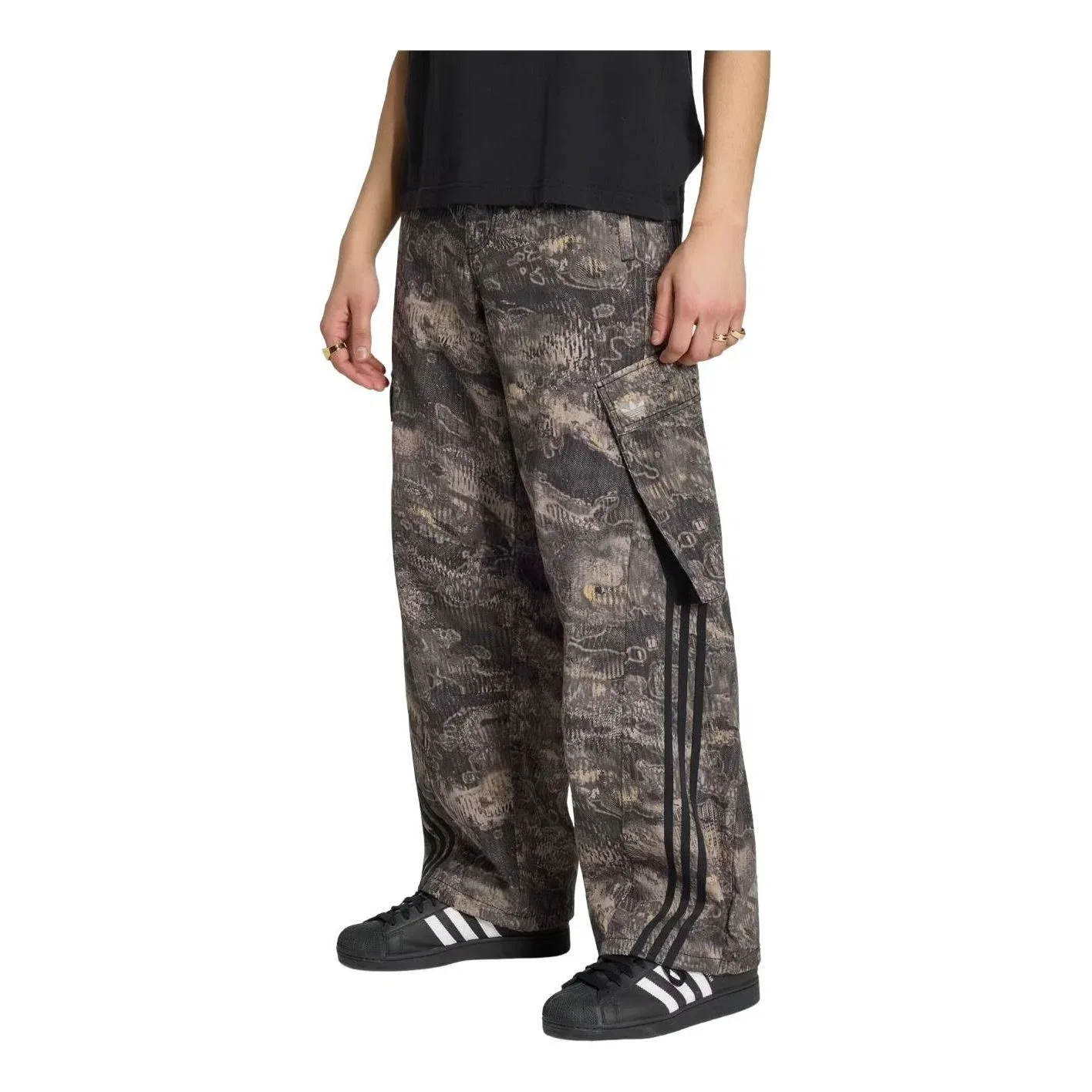 Мужские карго-брюки с принтом Chalk Pearl Wonder Taupe Adidas, мультиколор