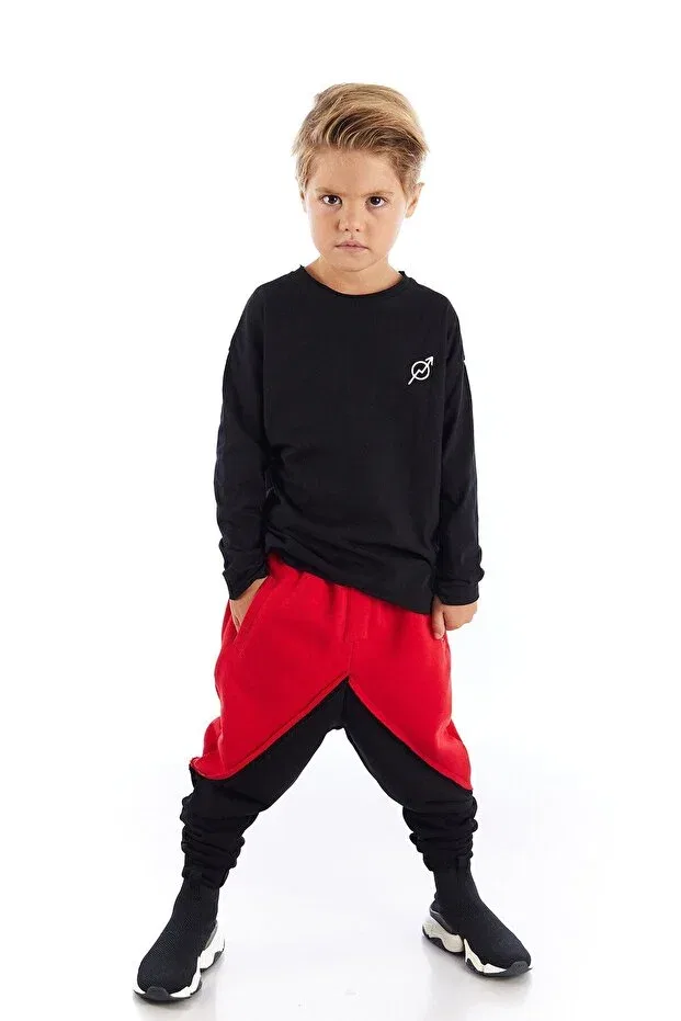 Детские спортивные штаны для мальчиков с вышивкой Colorinas, Black/Red