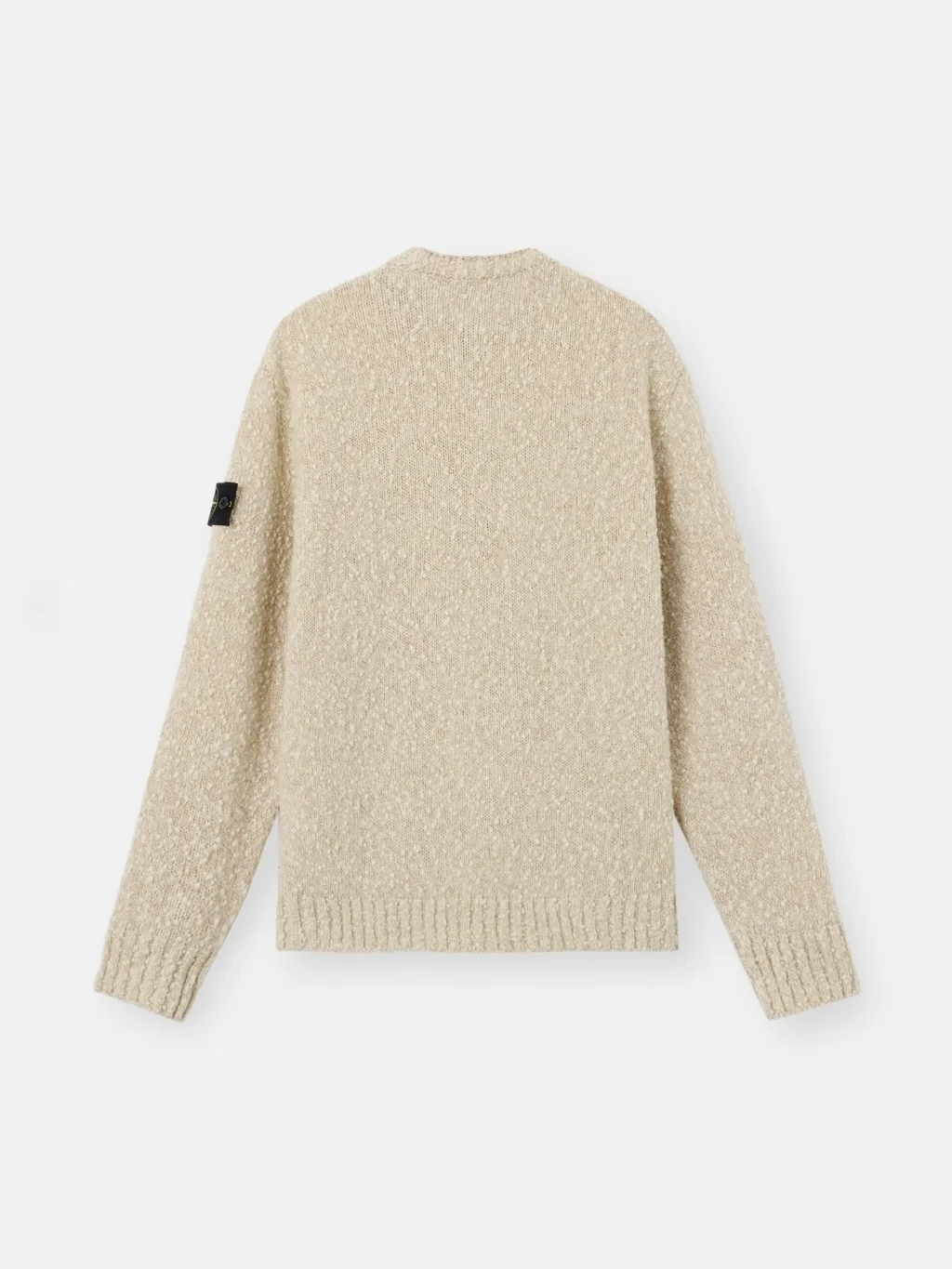 Мужской свитер Stone Island Loose-fit Crewneck With Ribbed Trims, песочно-меланжевый — фото 4