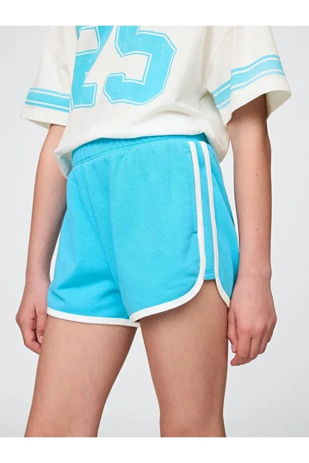 Детские шорты для девочек хлопковые с принтом Gap, Light Blue000 — фото 3