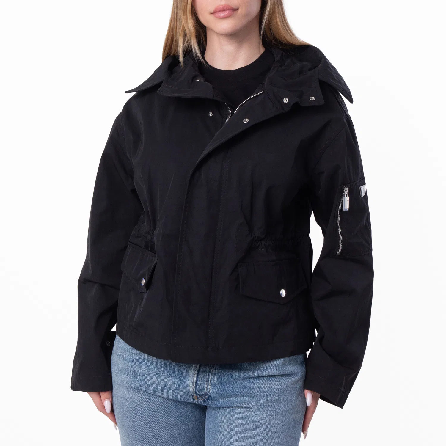 Парка с капюшоном укороченная Nylon Cotton Short Hooded Parka Burberry, Black