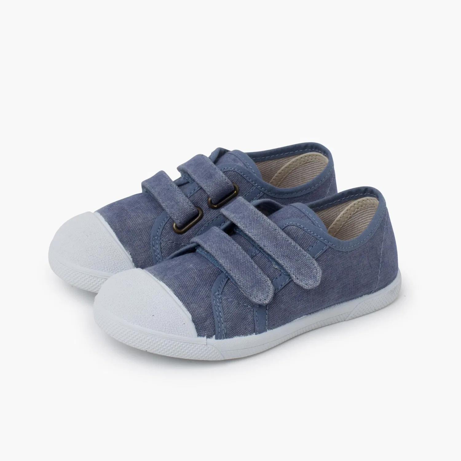 Детские кеды из эко-канвы с липучкой Pisamonas Morbide Sneakers Eco Canvas Chiusura A Strappo Pisamonas, Dark Blue — фото 4