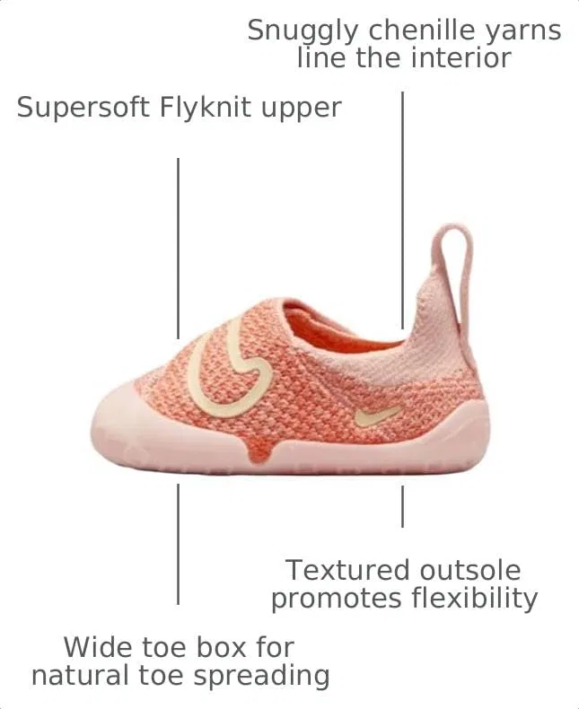 Детские кроссовки для мальчиков Nike Swoosh 1 Nike, Washed Coral/Apricot Agate/Muslin — фото 3