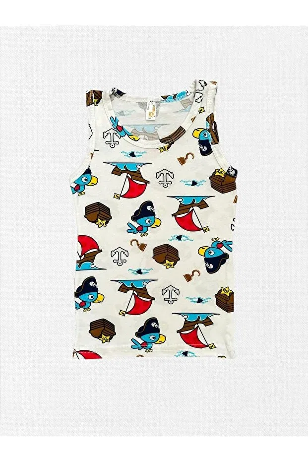 Детский комплект для мальчиков из хлопка Captain Parrot Elmas Kids, White — фото 3