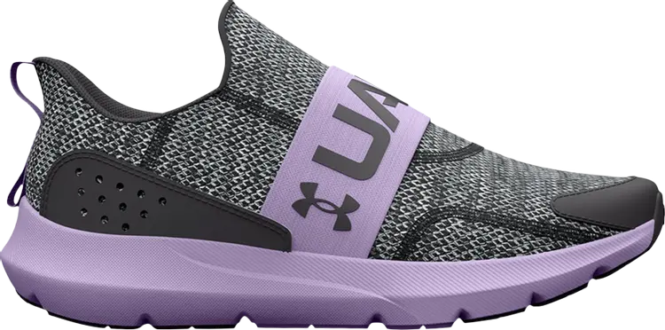 

Кроссовки Under Armour Surge 3 Slip GS Jet Grey Nebula Purple, серый