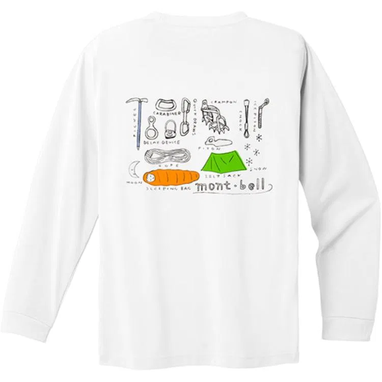 Детская быстросохнущая футболка Quick Dry T Shirts MONTBELL, White