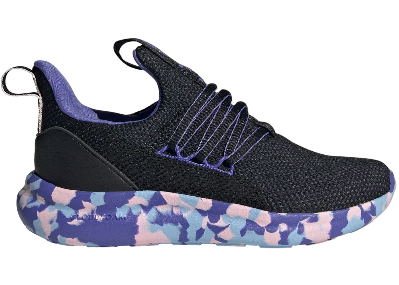 Детские кроссовки для мальчиков без шнурков Adidas Lite Racer Adapt 7.0, Core Black Clear Pink Cobalt Blue