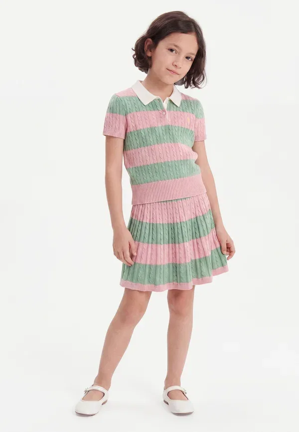 Комплект из поло и шорт с вязаным узором Polo Ralph Lauren, Light Pink, светло-розовый