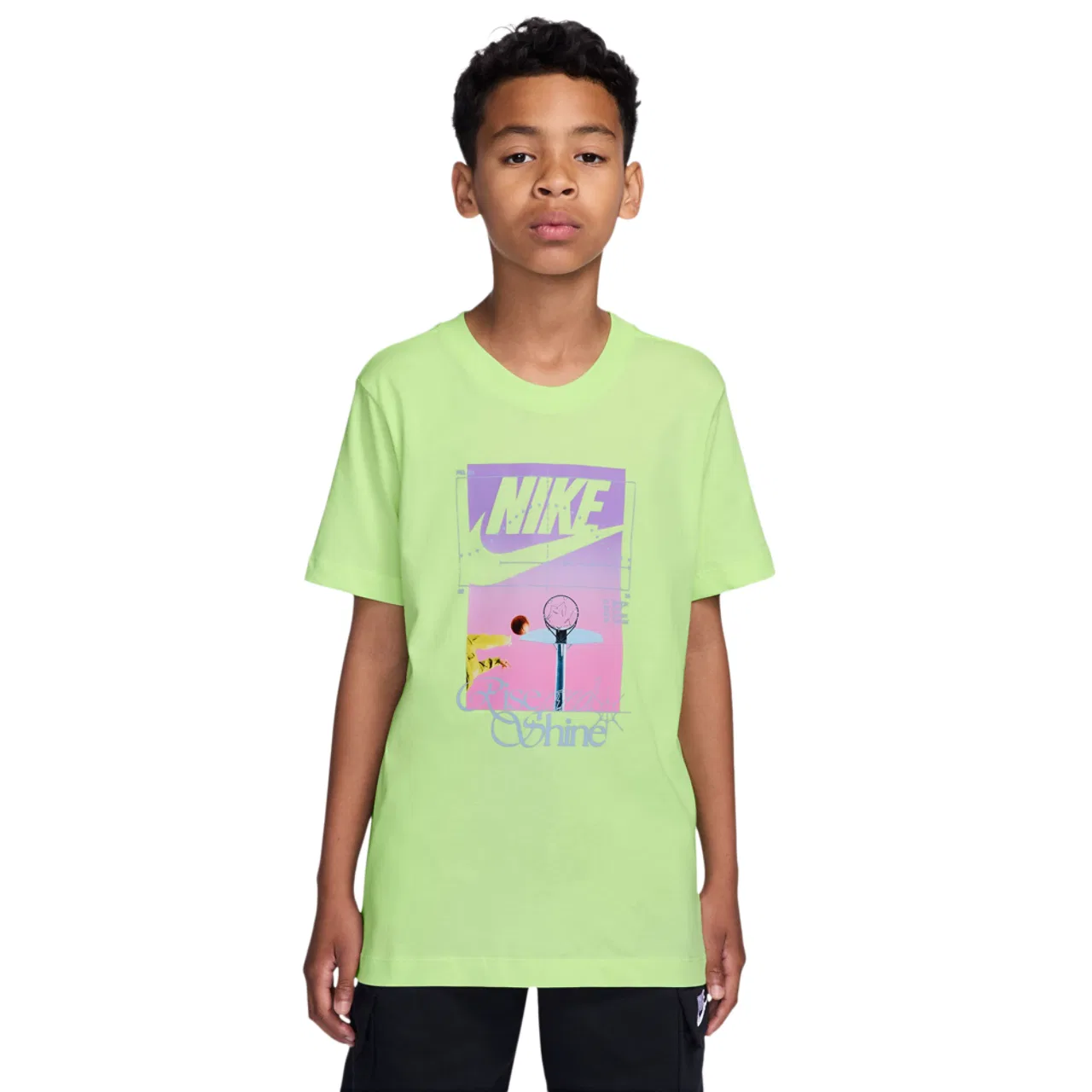 Футболка для мальчиков Rise and Shine Nike, цвет Multi/Light Liquid Lime