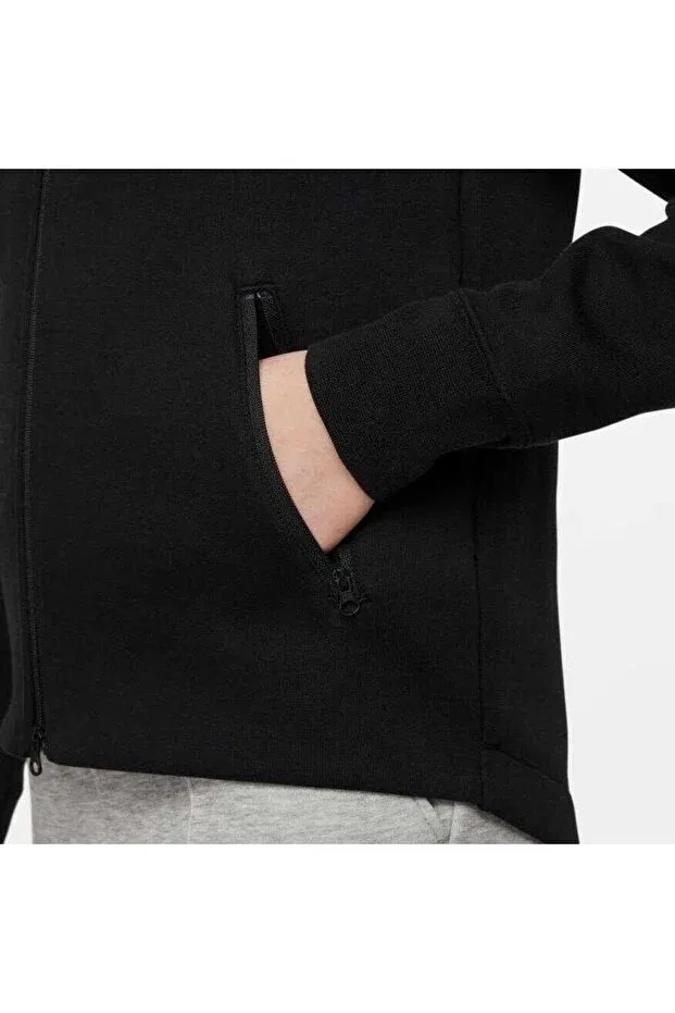 Детское худи для девочек с длинным рукавом Sportswear Tech Fleece Hoodie FZ LS Nike, Black — фото 4
