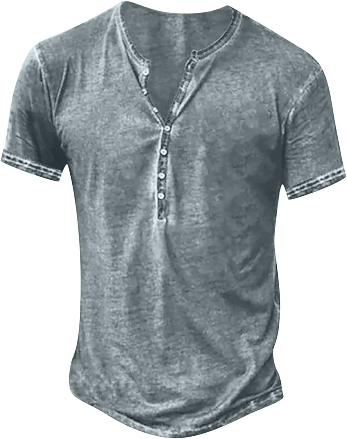 Мужская футболка с воротником-поло Henley, Gray
