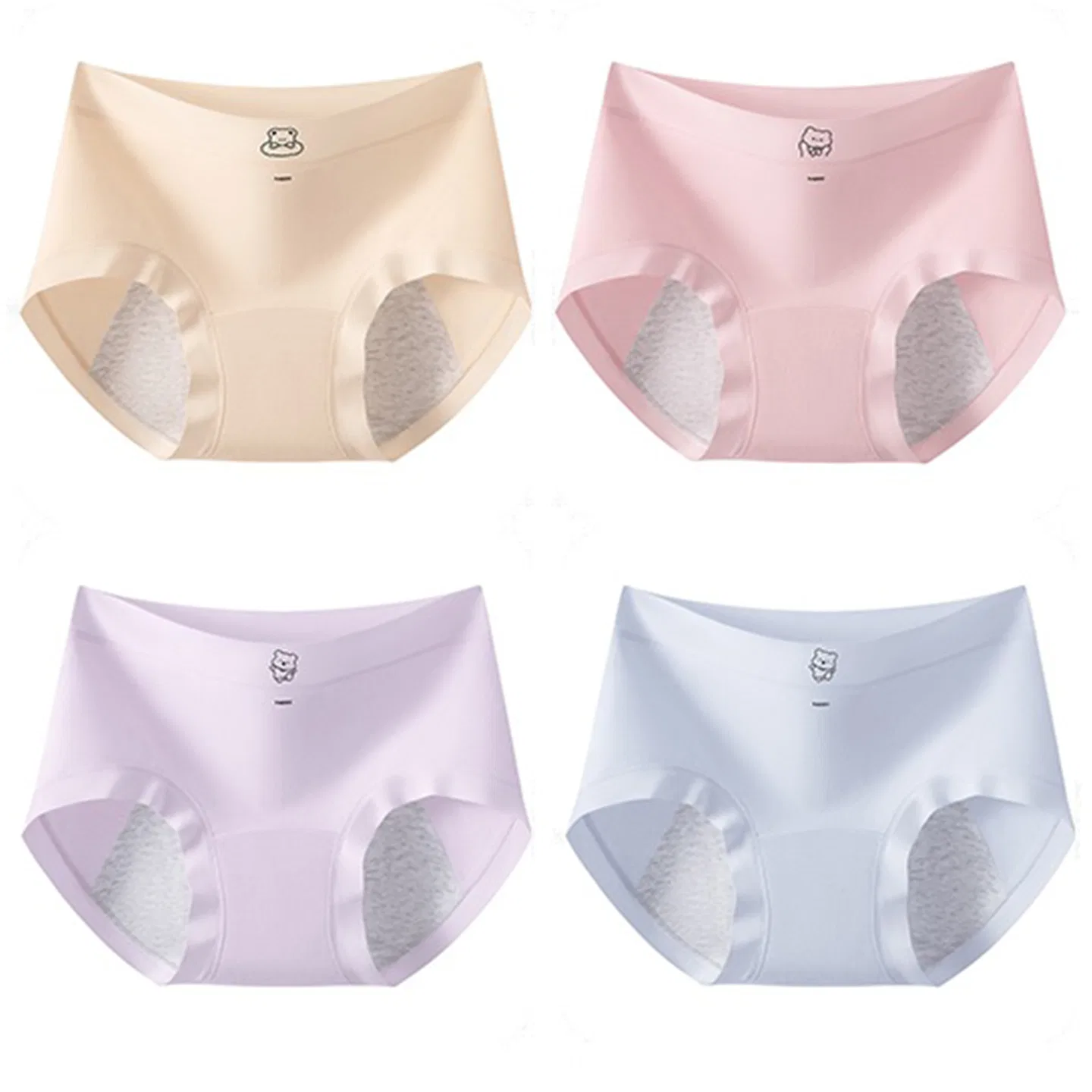 Детское белье для девочек хлопковое Комплект из 4 трусов Red bean, Cream Skin Pink Purple Blue