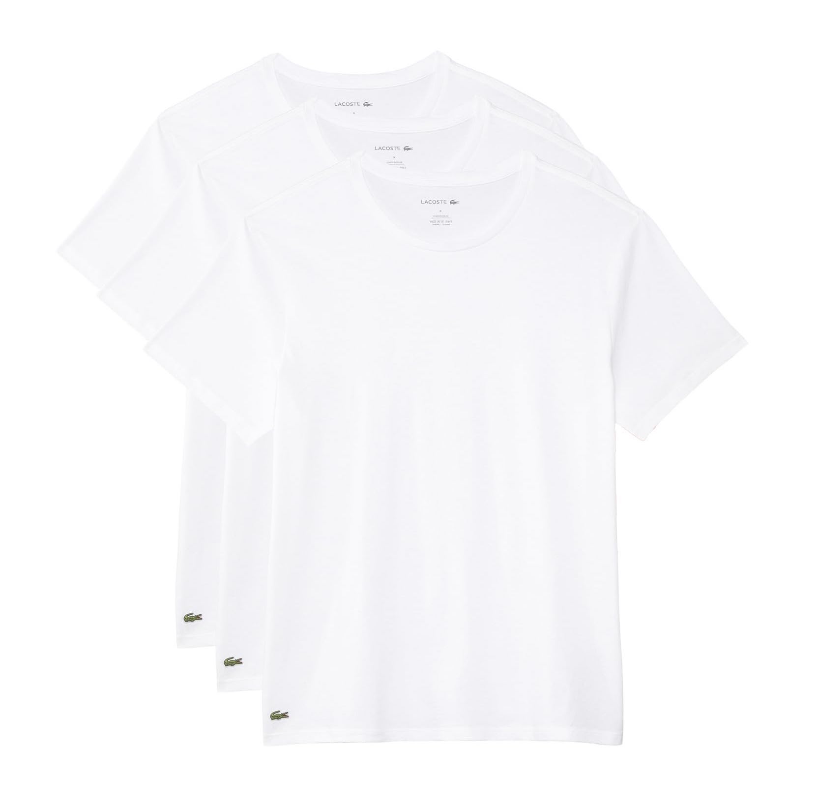 Футболка Lacoste белая, 3 шт.