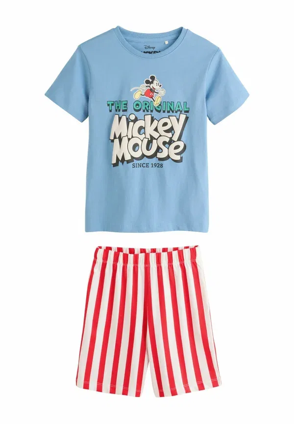 Пижамный комплект из 3 предметов, хлопок, Regular fit Mickey Mouse, Next, красный, синий, кремовый — фото 2