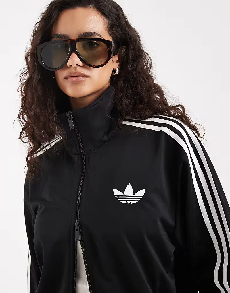 Спортивная куртка Adidas Originals Firebird свободного кроя, черно-белая